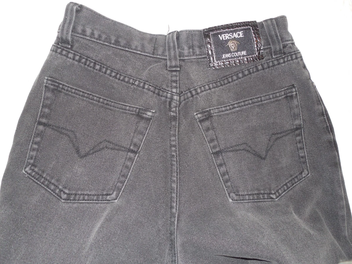 Vintage VERSACE JEANS COUTURE Black Denim High Waist Jeans Medusa