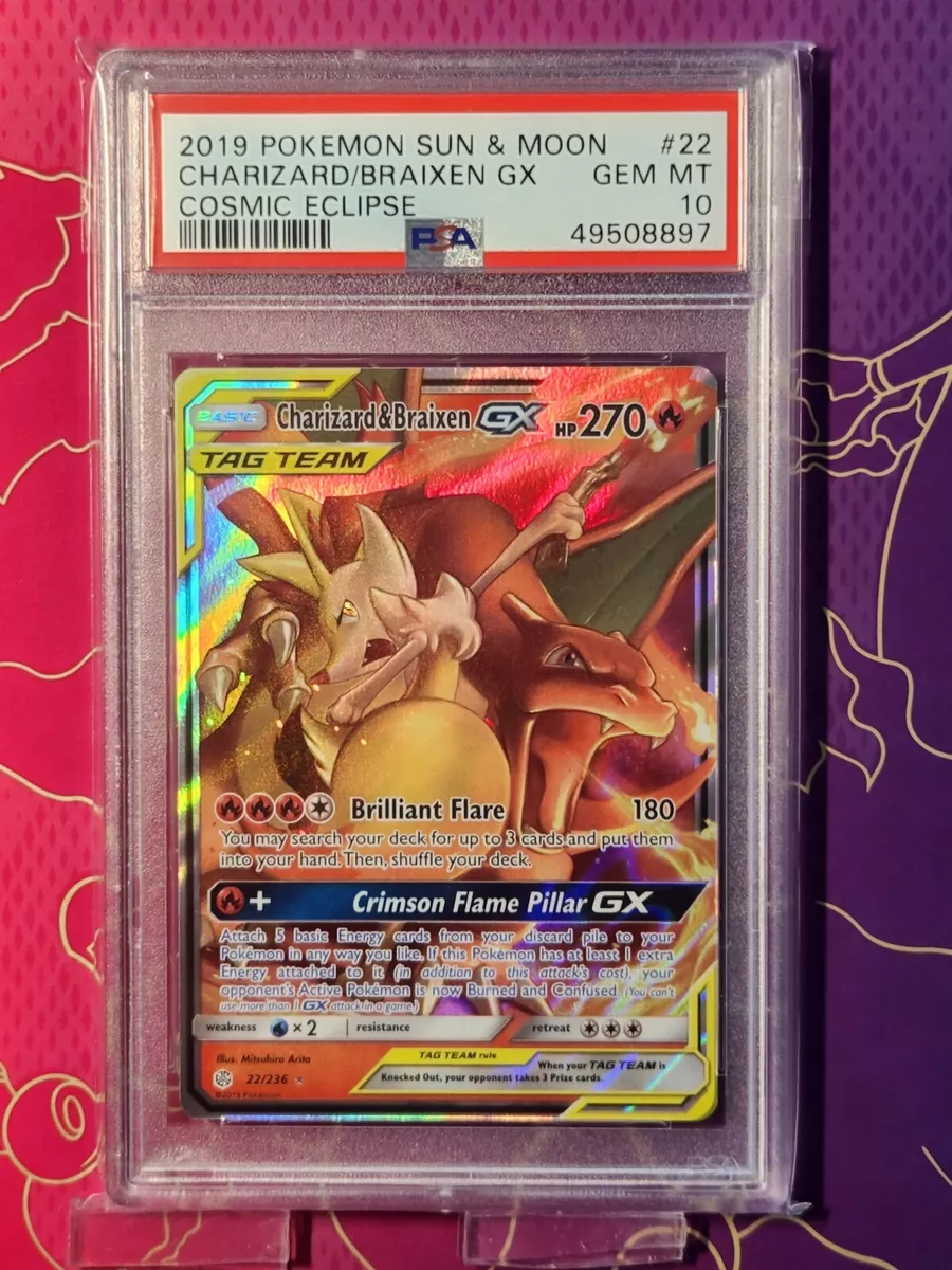 Carta Pokémon Charizard & Braixen Gx Lançamento Em Português em