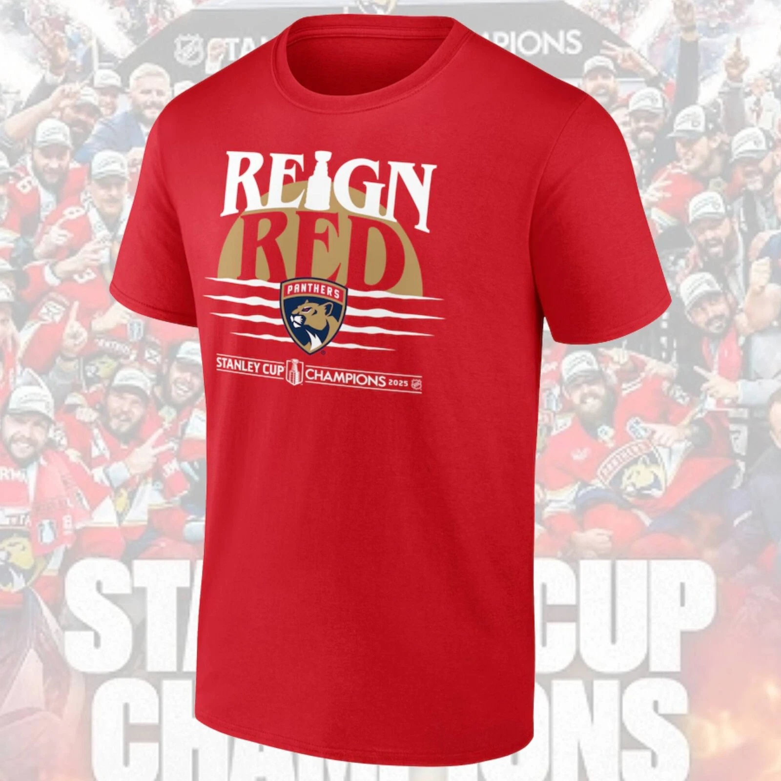 Florida Panthers 2025 Stanley Cup Champions Full Design T-Shirt