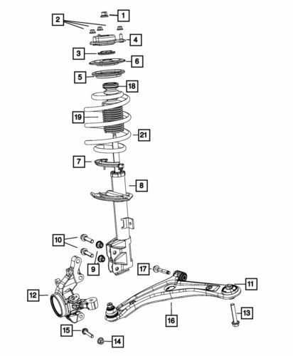 Amortiguador de suspensión delantero derecho para Jeep Compass 2007-2010 (P/N 68051842AA)