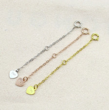 5Pcs Sterling Silver Necklace Extender Chains Bracelet Extension 6cm/2" 8cm/3"