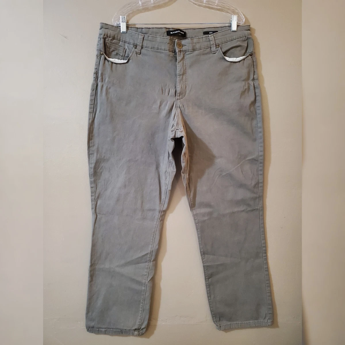 Bandolino Womens Amy Straight Leg Jeans Size 18 Gray Mid Rise Soft