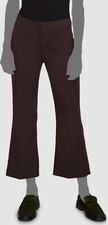 $345 Vince Women's Brown Twill Slim Fit Flare Cropped Pants Size 12