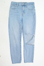 Madewell Perfect Vintage Jeans Womens 26 Blue High Rise Distressed Stretch Crop