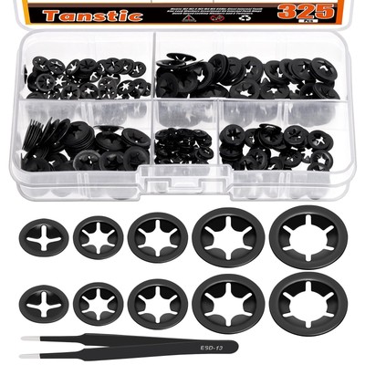 Internal Tooth Star Lock Washers Push On Locking Washers with Tweezers for Ma...