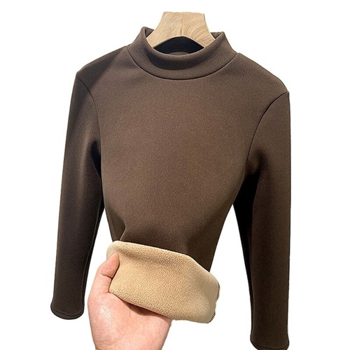 Thermal Shirt Women Stretch Long Sleeve Mock Neck Winter Tops Thermal Undershirt - Picture 23 of 32
