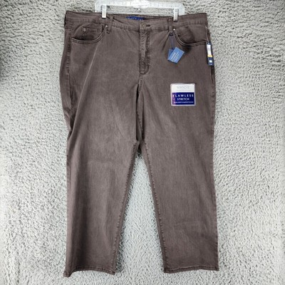 Bandolino Jeans Womens 24W Petite Mandie Brown Stretch High Rise Straight Leg *N