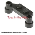 Lego 1x 4590 Black Plate, Modified 1 x 4 Offset Space Police II 6984