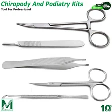 Podiatry Manicure Pedicure Nails Care Tools Toenail Surgery Instruments Kit CE