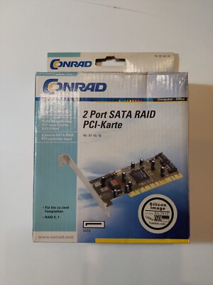 SILICON IMAGE 2 PORT INTERN 1.5Gb/s SATA RAID CONTROLLER Card PCI Karte in OVP