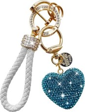 Crystal Keychain with Sparkly Rhinestones Heart Shape Charm for Women Girls