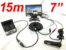 IR Waterproof Car Rear View Backup Camera Kit + 7" Monitor For RV Bus Truck 49ft