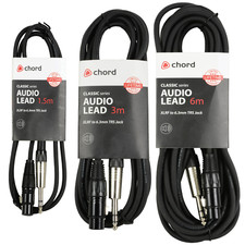Image of 3m to 10m Audio Signal Leads Female XLR to 1/4" TRS Stereo Jack 6.35mm Cable OFC