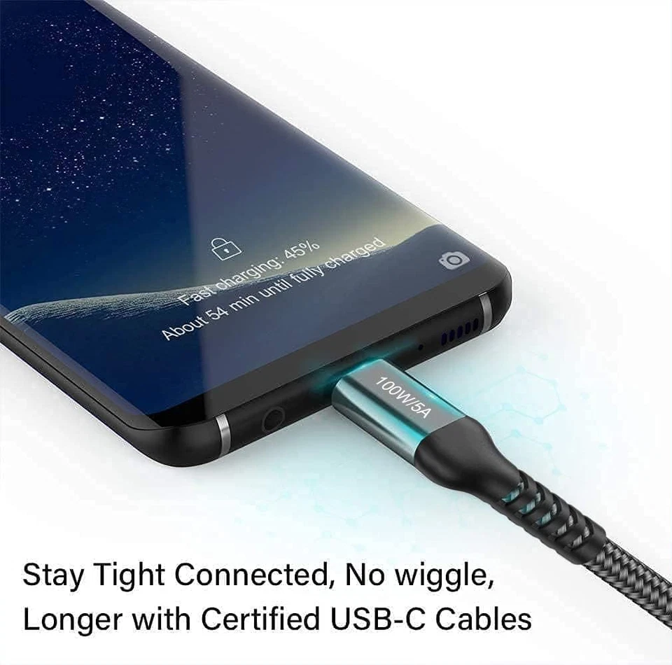 15FT USB C to USB C Cable 100W/5A,Type C Fast Charging,Pd Charger Cord for Iphon - Image 3 of 4