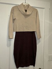 Taylor Beige/ Brown Dress Size Small  Sweater/Dress In One Piece