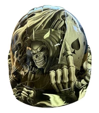Custom Bullard Hard Hat Hydrodipped White Ace of Skulls