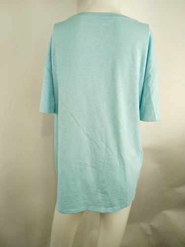 Life is Good Women S/S Relaxed Fit Slub Tee Retro Wave Stripe Blue Medium 80940 - Picture 5 of 9