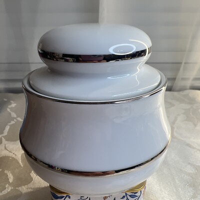 Eschenbach Bavaria-Germany White And Silver Sugar Bowl