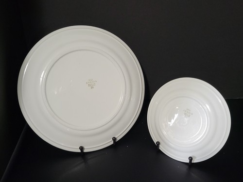 Arabia Finland Cobalt Blue & Gold Band Dinner & Bread Plate Small Chips In Each - Picture 4 of 11