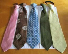 5 Vintage Estate Snapper Clip on neckties neck tie lot many brands