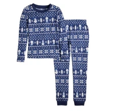 Jammies For Your Families Winter Fairisle Blue Women's Medium Christmas Pajamas
