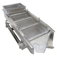 110V Stainless Steel Linear Vibrating Screen with 10mm & 5mm Screen Double Motor