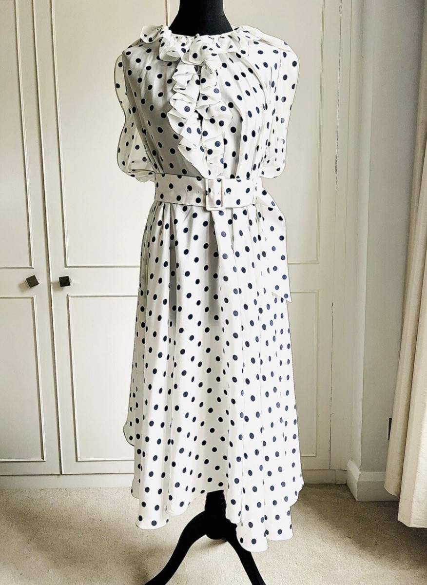 Balenciaga Draped Polka Dot Print Combo Dress FR 36/UK 8. | eBay Balenciaga Draped Polka Dot Print Combo Dress FR 36/UK 8. | eBay