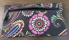 NEW Vera Bradley Double Zipper Pencil or Makeup Storage Case. Water Resistant