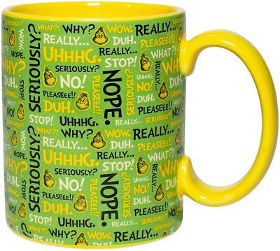 Dr. Seuss How The Grinch Stole Christmas Grinch Expressions 14 oz Ceramic Mug