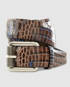 johnnie-O Crocco Leather Embossed Belt Mens  HEATHER TYLER METS CH