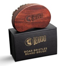 Beardo 100 Boar Bristle Beard Brush  Wooden Beard Grooming Brush for Men
