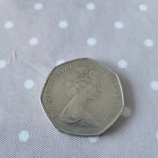 1970-Large 50p Coin-Queen Elizabeth II-Good  Condition