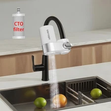 Vortopt Faucet Water Filter for Sink, Mechanical Switch Button - 350 Gallon W...