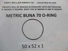 50mm ID x 52mm OD x 1mm thick O-ring. Buna-70. Quan 1.
