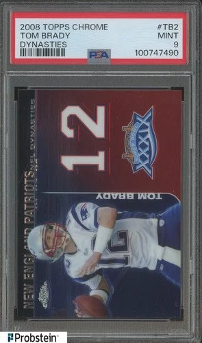 2008 Topps Chrome Dynasties #TB2 Tom Brady New England Patriots PSA 9 MINT