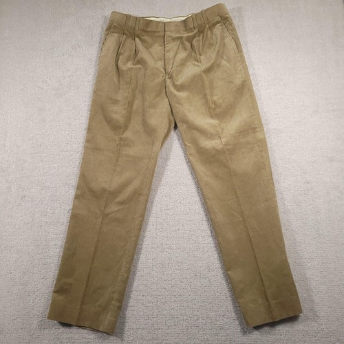Eddie Bauer Pants Mens 38x32 Tan Corduroy Pleated Outdoor Classic Fit - Picture 2 of 14