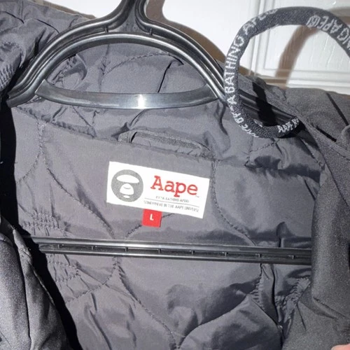 Aape Men's Black Camouflage Hooded Windbreaker Jacket Zip Size L image 2
