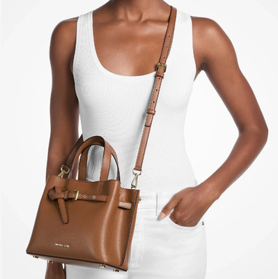 MICHAEL Michael Kors Emilia Small Pebbled Leather Satchel