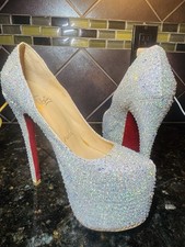 Rhinestone Sparkly Wedding Shoes Size 35 Please Read Description for Details