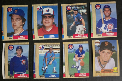 #ad 1987 Topps Baseball LOT of 8 Manufacturer MISCUT Error Cards Oddball Cubs $12.98