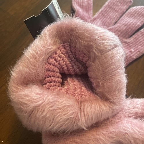 Cejon Pink Gloves with Fuzzy Cuffs Women's One Size - Picture 2 of 6