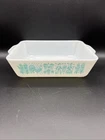 Vintage Pyrex 0503 TURQUOISE 1 1/2 QT AMISH BUTTERPRINT Casserole Dish Ovenware