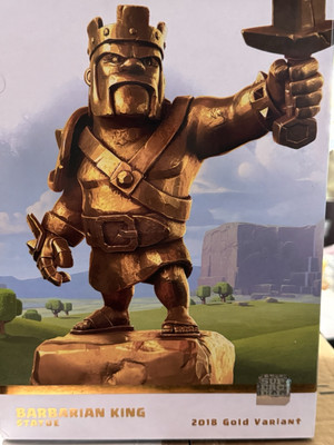 SUPERCELL Clash of Clans Barbarian King 2018 Gold Variant Statue - NIB