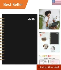 Sleek 2026 Daily Planner | 5.5" x 8.5" - Stylish Organizer for Work & School