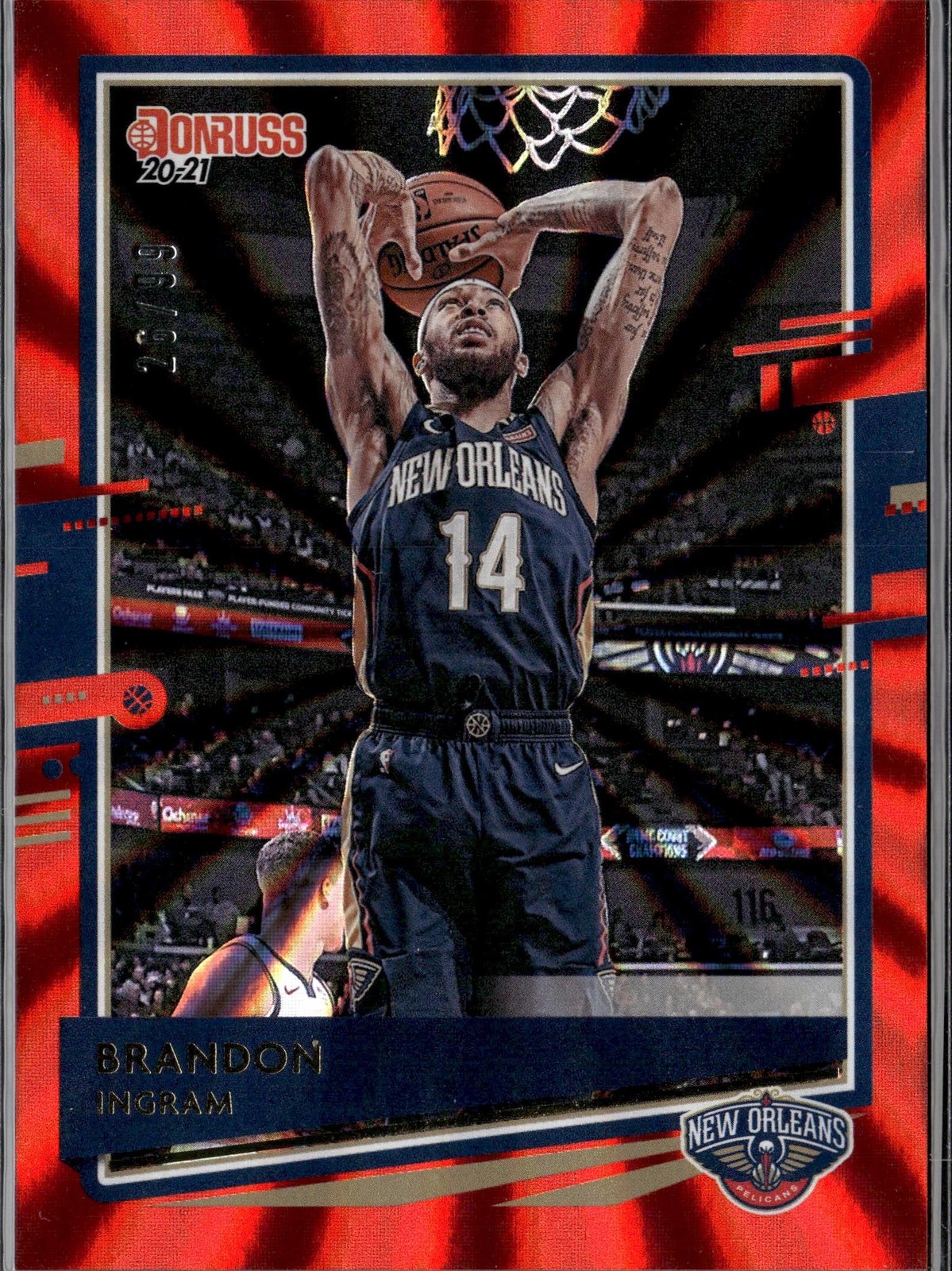 2020-21 Donruss #154 Brandon Ingram Holo Red Laser /99 New Orleans Pelicans