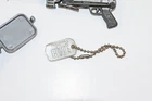 GI Joe Dog Tag with Original Bead Chain & Weapons Accessories VTG