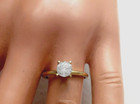 1.30Ct Genuine Diamond  Round Engagement Ring Earth Mined Solid 14K Yellow Gold — photo 1