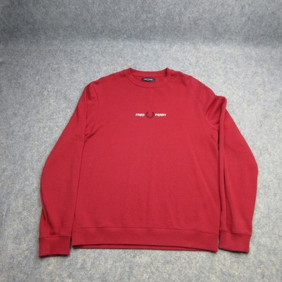 Fred Perry Jumper Mens Medium Red Pullover Sweatshirt Casuals Mod Terrace Logo