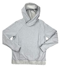 Lululemon All Good Pullover Hoodie Womens Sz 6 Hazy Silver Heather Stretch Terry