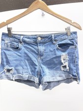 Aeropostale Women's Blue Denim Distressed Shorts Sz 8